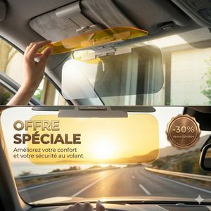 Pare-soleil de voiture universel HD anti-UV jour et nuit, lunettes anti-absorbe ouissement, bouclier de véhicule à clipser pour vue, miroir de conduite