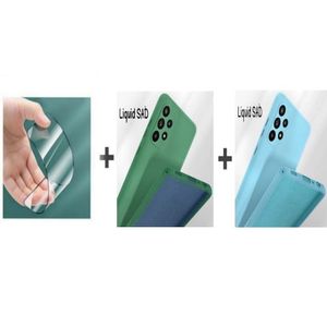 Case Pack : 2 pochette Samsung A72s souple silicone Bleu ciel et Vert foncé + ciramik