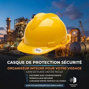Casque de Sécurité Jaune pour Chantier et Industrie – Casque de Protection BTP Haute Résistance aux Chocs 