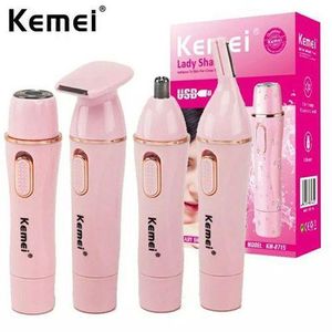 Kemei Tondeuse rechargeable, Rasoir électrique 4en1 pour corps, visage, nez & sourcils