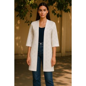 Marwa Kimono À Détails Ajourés - Ivory