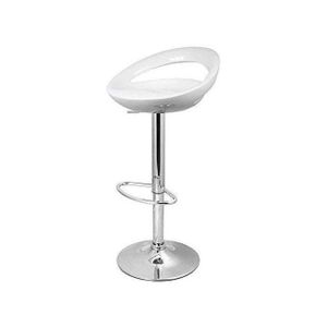 Tabourets de Bar, Chaises de Bar Rotatives avec Support de Taille, Chaise Haute Bar Réglable en Hauteur, Moderne Classique (Blanc)
