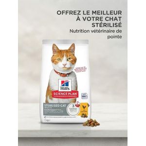 Hill's Croquettes Science Plan Sterilised Cat au Poulet pour Chat Stérilisé - 1,5 kg
