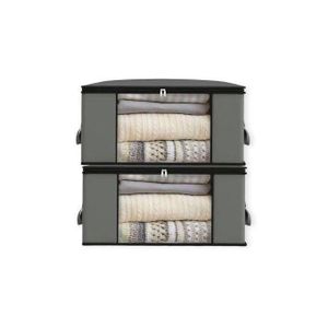 2 حقيبة تخزين ملابس بنافذة شفافة كبيرة السعة، بطانيات، ألحفة