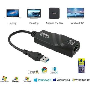 Adaptateur réseau 1000 Mbps USB 3.0 vers RJ45 Adaptateur Ethernet LAN Carte réseau 100/1000 Mbps pour ordinateur portable Macbook Windows
