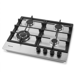 Taurus Plaque de Cuisson à Gaz Encastrable - Table de cuisson Inox avec Grilles en Fonte 