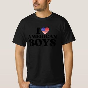 Funny I Love American Boys I Red Heart USA Boys Am T-Shirt unique design - t shirt tres bon qualite
