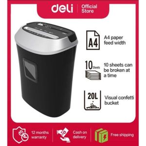 Deli 9948 مكينة تدمير ورق - أمان عالي وأداء قوي