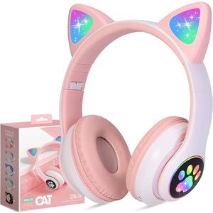 Écouteurs Bluetooth5.0 Pour Chat Music Headset Cat Ear Headphones Wireless-ROSE-