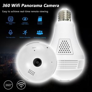 Ampoule caméra espion HD 960P 1.3MP 360° Fisheye Wifi IR