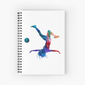 Woman soccer player 08 in watercolor Spiral Notebook Bloc note