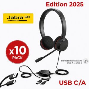 Jabra Evolve 20 USB C/A MS Stereo Micro-casque (4999-823-169) PACK 10 CASQUES