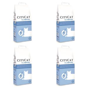 CityCat Lot de 4 - Litière Agglomérante Pour Chat - Contrôle des Odeurs et Absorption - Usage Domestique - 5kg