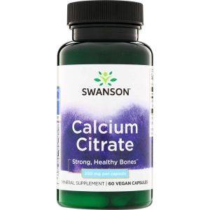 Swanson Calcium Citrate 200mg - 60 Vegan Capsules