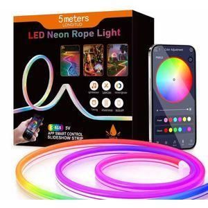 Ruban LED Néon Flexible RGB 5M Bluetooth avec Application et Télécommande
