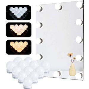 10 LED miroir avant lumière Dimmable maquillage miroir USB contrôle tactile  lumière