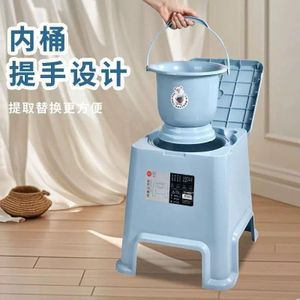 Toilettes Portables et Amovibles pour Personnes Âgées et Femmes Enceintes – Siège Commode d'Intérieur, Inodore et Antidérapant avec Seau.