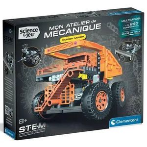 Clementoni Jeu de construction Camion Minier de 240 pièces - Mon atelier de mécanique 