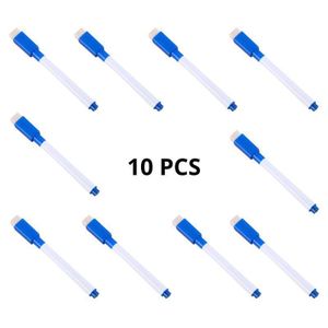 Lot de 10 Stylos Feutres Effaçables pour Tableau Blanc de Bureau et Ecole avec Effaceur Intégré sur le Capuchon Stylo de Marquage à Encre Séchage Rapide pour Dessin et Ecriture Fluide Idéal pour Enseignants et Etudiants Fournitures Scolaires et Bureau