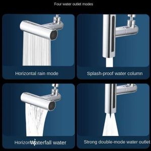 Robinet de Cuisine avec Tête de Pulvérisation 4 Modes – rotation 360°, Cascade Multifonction, Économie d’Eau