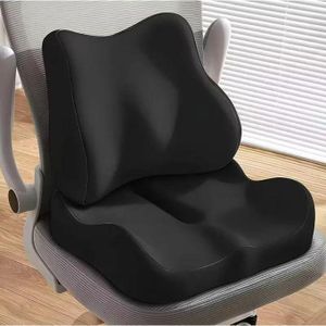 Ensemble de 2 Coussins de Soutien Lombaire et Siège – Confort pour Voiture et Bureau