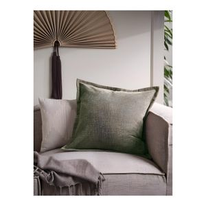 Housse de Coussin 50x50cm Brun Texturé Lin Salon