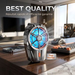 Refroidisseur téléphone gaming, ventilateur smartphone, refroidisseur semi-conducteur, phone cooler magnétique, refroidisseur sans fil, accessoire gaming mobile, refroidisseur gel glacé