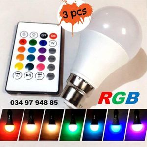 pack de 3 pièces LED RVB modifiables avec télécommande
