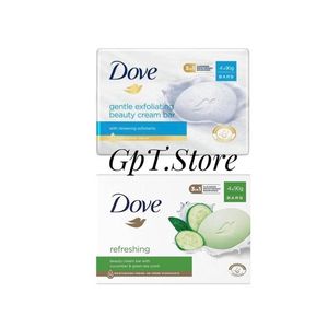 Dove Lot de 4 barres de savon exfoliante douce+Lot de 4 barres de savon Concombre & Thé Vert (90gX8)