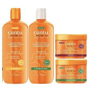 Cantu PACK 4 PCS Shampoing & Après shampoing & Leave-in & Curling cream.