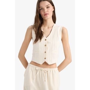 Defacto Gilet Coupe régulière Femme Pierre clair