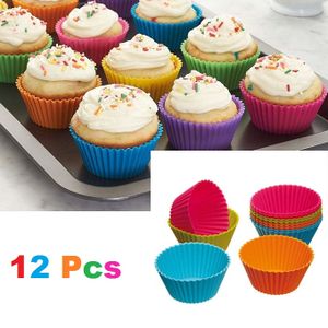 Moules Muffins Silicone Réutilisables Caissettes - 4 Couleurs Lot