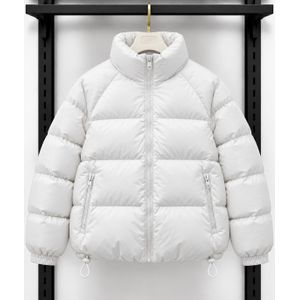 General Doudoune Blanche à Col Montant – Veste Matelassée Chaude avec Poches Zippées