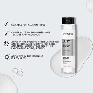 REVOX JUST Acide Glycolique 7% Exfoliant Toner - 250ml
