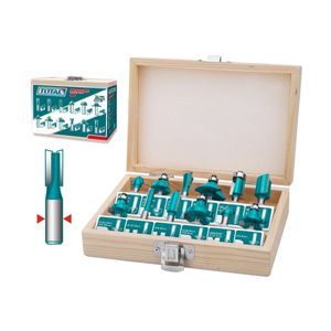 TOTAL Jeu d'embouts de routeur 12 pièces 8 mm