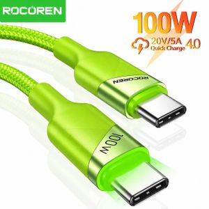 ROCOREN Câble USB-C 100W LED  2 Mètre – USB-C vers USB-C PD 3.1 Charge Rapide 5A