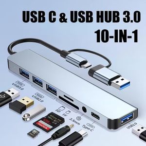 8-en-1, Port USB et Type-C, Station d'accueil multifonctionnelle avec USB 3.0 + USB-C + SD/TF + Audio 3,5 mm