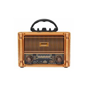 Meier Portable Antique Radio AM/FM/SW, USB/SD/TF Card, AUX Bluetooth MP3 Rechargeable