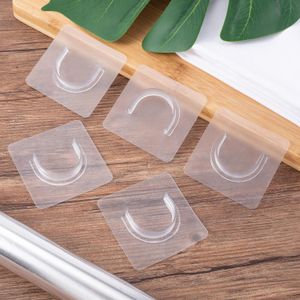2 supports de tringle de rideau de douche adhésifs pour mur sans perçage - Transparent - Sans clouVenupple Support de tige de tension à ressort, support de tringle de douche transparent sans perçage pour tête de tige à ressort inférieure à 3.4 cm, 