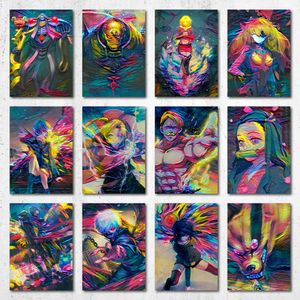 Popular Anime Characters Portrait Oil Drawing, Collection 3, 12 Poster A5