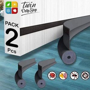 Drop Stop 2 joints de porte 95 cm, isolants, insonorisés, Coupe-vent, Bouchon de protection ~ Gris ~ 