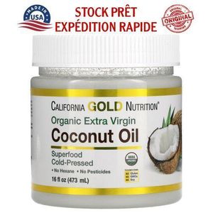 California Gold Nutrition SUPERFOODS - Cold Pressed Organic Virgin Coconut Oil (Huile de coco), 473 ml