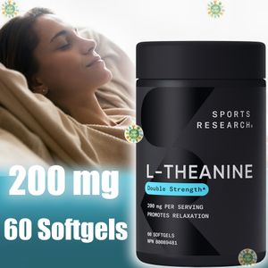 Sports Research L-Theanine, Double Strength, 200 mg, 60 Softgels