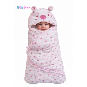 Couverture bébé chaude avec capuche ours –