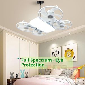 Plafonnier avec télécommande, 3 modes de couleur, design moderne pour salon, chambre, salle de bain, luminaire ventilateur décoratif blanc