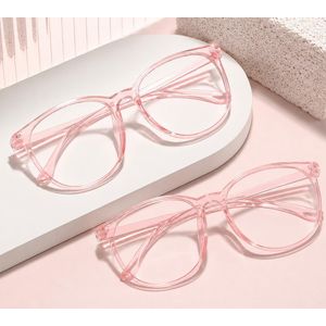 Lunettes transparentes roses avec cadre lumineux - Design moderne et élégant