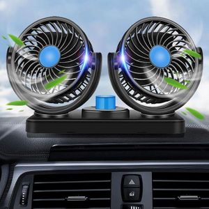 Ventilateur de Voiture Double Tête 12V – USB – Silencieux & Puissant , refroidissement de voiture