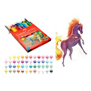 Faber Castel علبة من 48 قلم ملون كلاسيكي و منجرة هدية 