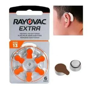 Rayovac Piles Auditives 13 Extra Advanced – 6 Piles Haute Performance Longue Durée – Batterie Appareil Auditif Sans Mercure