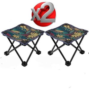 Lot de 2 chaises de camping pliantes - portables - légères - supportent jusqu'à 150 kg - parfaites pour voyage pêche jardin plage